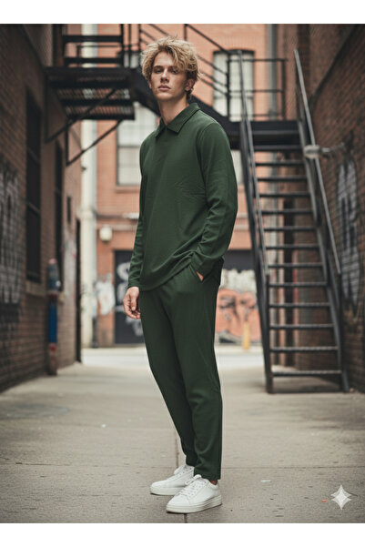 ribana Unisex Shirt with Cotton Pocket Inside the Collar, Regular Elastic Waist, 2-Piece Set