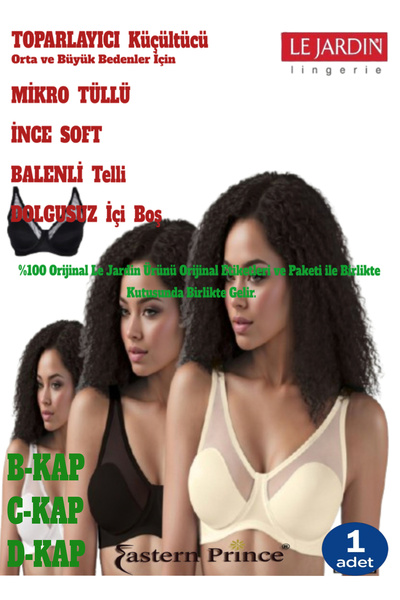 Le Jardin Toparlayıcı Küçültücü Mikro Tüllü İnce Soft Sütyen Balenli Telli Do...