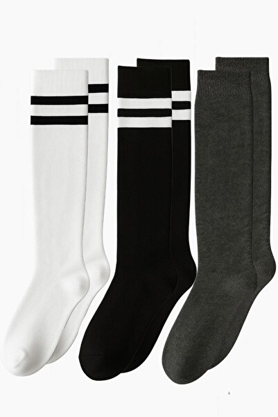 COTENCONCEPT 3 ζευγάρια βαμβακερές κάλτσες πάνω από το γόνατο