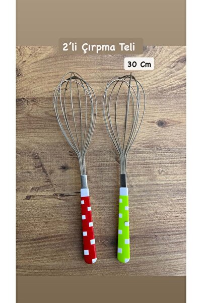 Doğuş Mutfak 2 Pcs 30 cm Stainless Steel Metal Whisk - for Mixing Eggs, Cakes and Dough