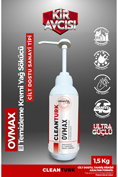 CleanTurk OVMAX El Temizleme Kremi Yağ Sökücü & Cilt Dostu Sanayi Tipi 1,5 KG