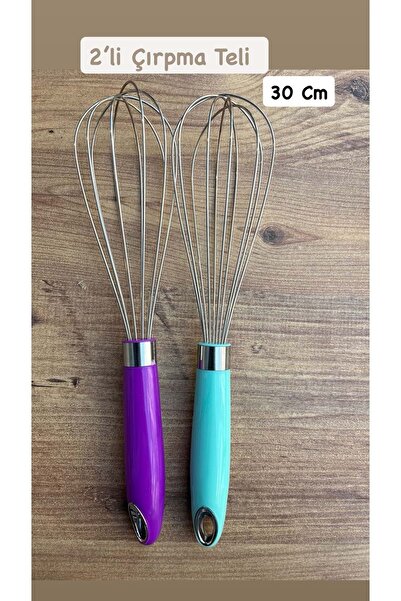 Doğuş Mutfak 2 Pcs 30 cm Stainless Steel Metal Whisk - for Mixing Eggs, Cakes and Dough