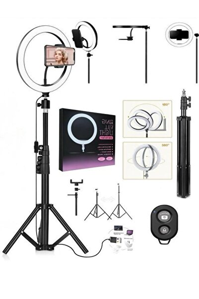 CAILON 10 Inç Led Ring Light 26 Cm Youtuber Makyaj Selfie Video Işığı 2.1M Tr...
