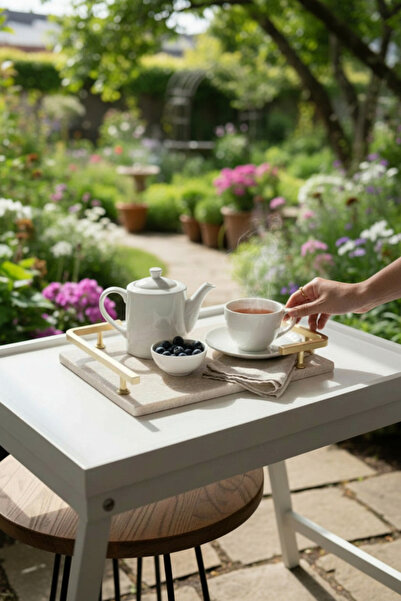 Akayev Travertine Matte Gold L Design 30X20 cm Tray