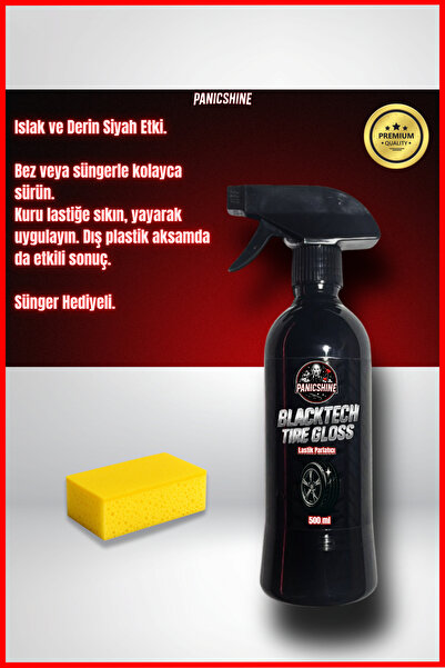 panicshine Blacktech Tire Gloss Lastik Parlatıcı 500 ml Sünger Hediyeli