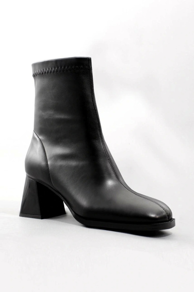 Lio Shoes Kadın Bot Siyah Kalın Topuklu Streç Boots