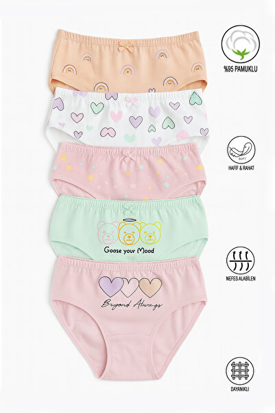 ÖZKAN underwear Özkan 41603 Pachet de 5 chiloți moale din bumbac cu modele de culori mixte pentru fete