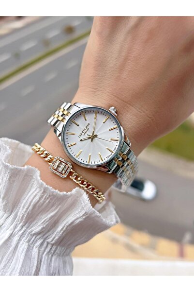 Lee Cooper ساعة يد نسائية من سلسلة Elite مقاومة للماء بقياس 3 ATM مع سوار فولاذي BLC08126.210