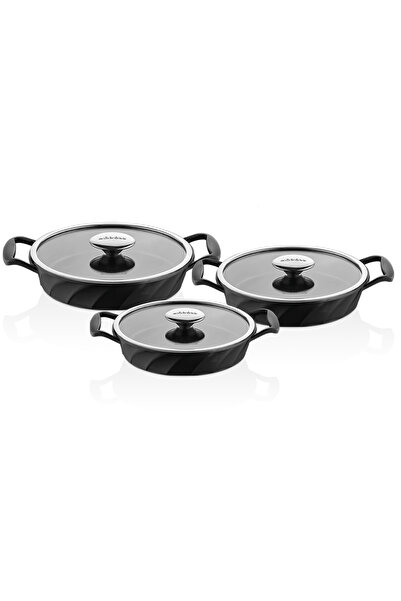 Amboss Set de 6 oale din fontă cu capac din sticlă de cuarț