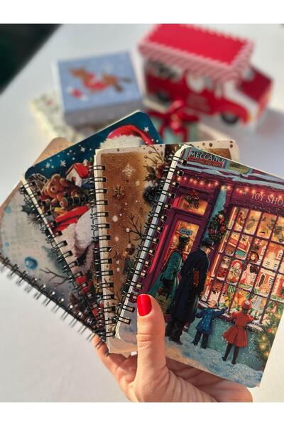 Mia Pera Glittery 4-Pocket Notebook New Year Unlined Spiral 11X14.5 cm New Year's Eve