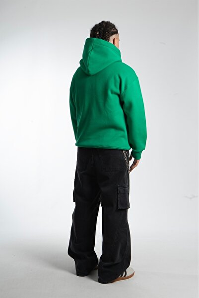 Plus Eighteen Men's Green Basic Hoodie - Us3995Ys