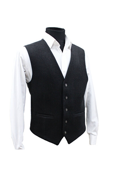 MENTOR REGALO Ανδρικό γιλέκο με λαιμόκοψη σε σχήμα V σκούρο γκρι κασετίνα 50262