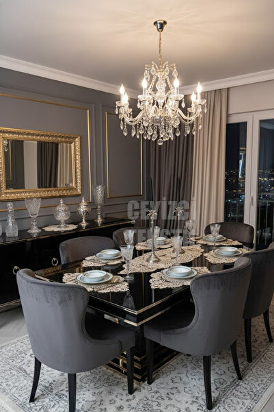 Çt Çeyizci Tekstil Amerikan Servis, 1 Runner 6 Supla Yemek Servis Takımı, Masa Örtüsü Seti, Servis Sunum Seti