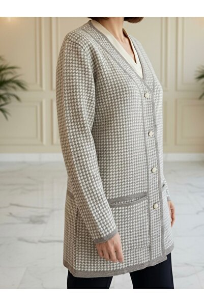 TEK Жилетка за млади майки с шарка от норка и камъни - Гъша крачка