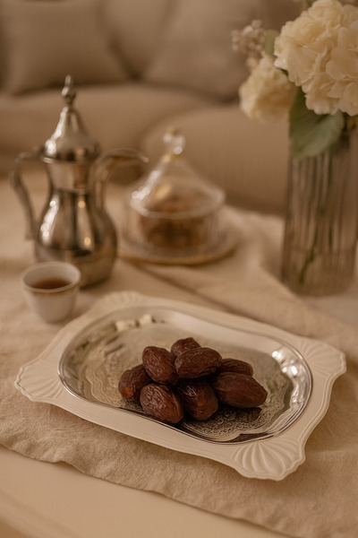 Dania ✨ Elegant rectangular metal serving dish in silver and white, measuring 35 x 26 cm ✨