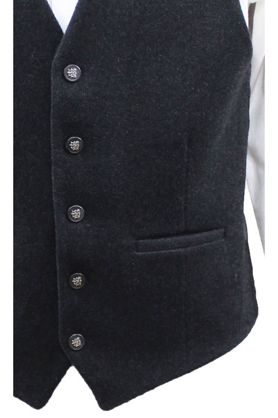 MENTOR REGALO Ανδρικό γιλέκο με λαιμόκοψη σε σχήμα V σκούρο γκρι κασετίνα 50262