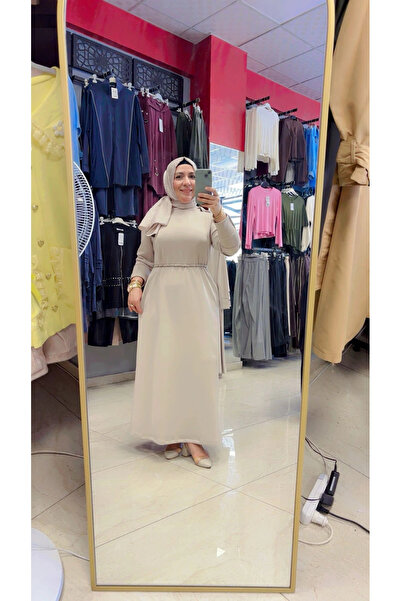 Laviva Fashion Omuz ve Kol Düğme Detaylı Boydan Elbise