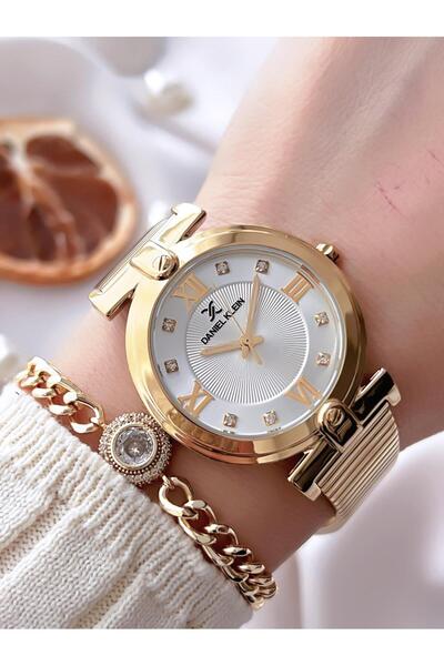 Daniel Klein ساعة يد نسائية مقاومة للماء بسلك فولاذي 30 طن + سوار BFG.1.10295.2