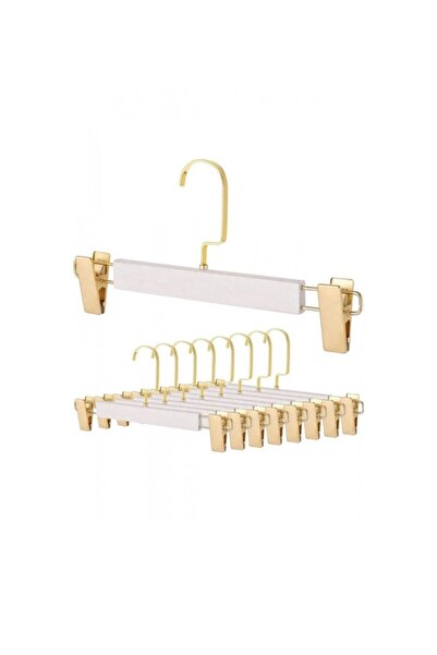 ÖZKAHRA TEKSTİL Ahşap Görünümlü Plastik Askı Mandallı , etek, kıyafet askısı ...