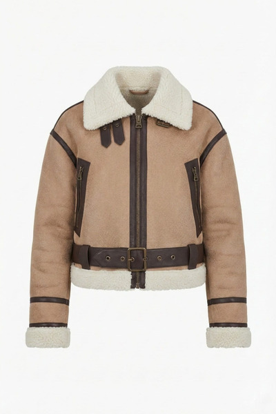 STEFFKON Women's winter jacket with belt and fur inside