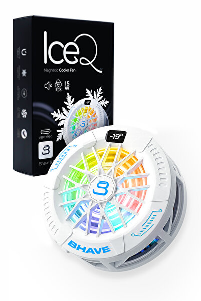Bhave Iceq | Phone Cooler | Magsafe & Clips | 3 Stage Silent Fan with Rgb Led Display