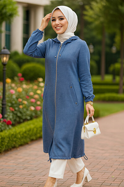 Neva Style Indigo Blue Hijab με φερμουάρ - 70792IM