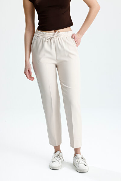 VOICTEC Παντελόνι καρότο με ψηλόμεσο ελαστικό κορδόνι και υφασμάτινες τσέπες