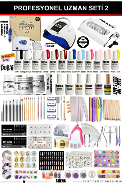 Shena Kalıcı Oje - Protez Tırnak Uzman Seti 2 (STRONG FREZE-UV-TOZ ALMA | OJE...