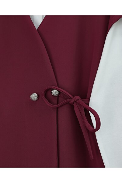 Modamorfo Cross-Tied Short Sleeve Pants Scuba Suit - Burgundy