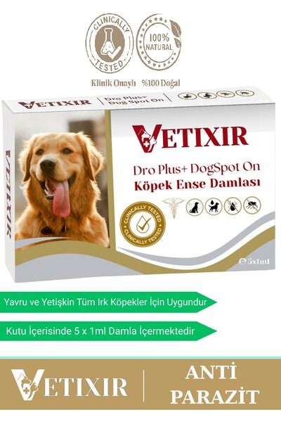 VETIXIR Bitkisel Köpek Ense Dış Parazit Bit, Pire, Kene, Deri Bakımı Damlası ...