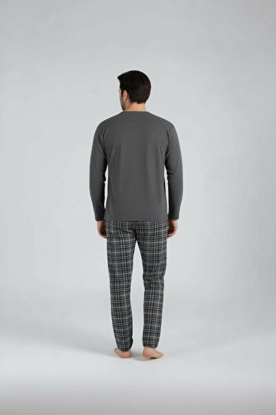 Lukitus Σετ Πιτζάμες Ανδρικές - Μακρύ μανίκι, Μηδενική λαιμόκοψη, Βαμβακερή