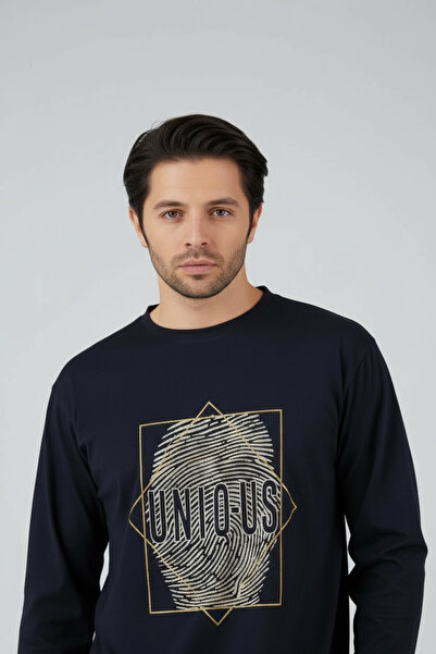 Lukitus Σετ Πιτζάμες Ανδρικές - Μακρύ μανίκι, Μηδενική λαιμόκοψη, Βαμβακερή