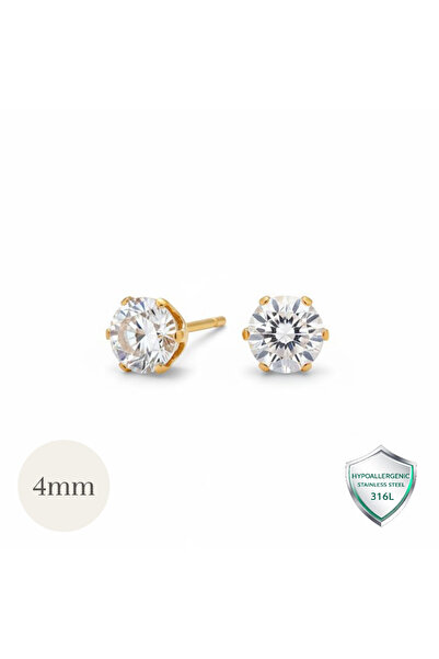 POKAK 2 قطعة من الأقراط المصنوعة من الفولاذ المقاوم للصدأ من الزركون المكعب غ...