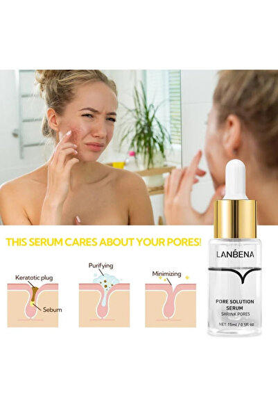 LANBENA Pore Solution Serum Pore Minimizer and Reducer for Face Tightening Oil Control Firming Pores 15ml