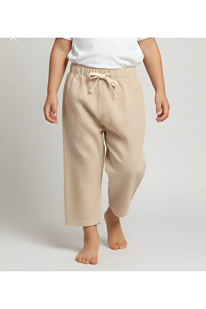Bondberro Flameli Muslin Loose Fit Unisex Children's Trousers 100% Cotton Brown