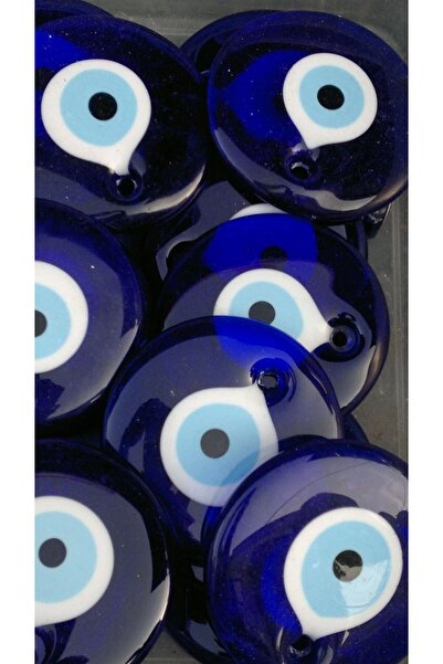 ella'nın çarşısı 7 cm Perforated Glass Evil Eye Bead. 1 Piece.