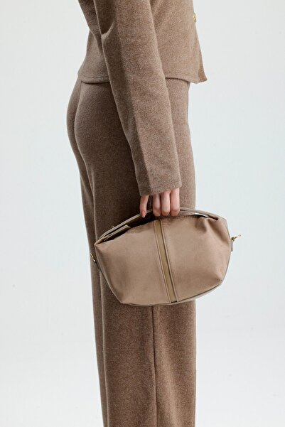 Çantacımstore Women's Archi Suede Handbag Mink