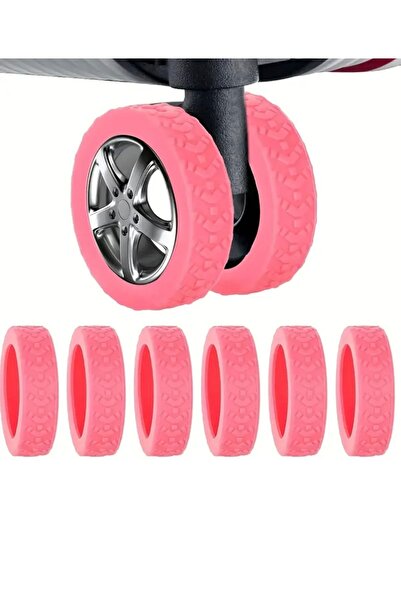 DefneAtes 8 Adet Silikon Valiz Bavul Tekerleği Kılıfı, Sessiz Koruyucu, Ofis ...