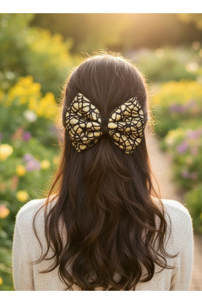 Toka Delisi Γυναικεία αυτόματη πόρπη με μεγάλο λαμπερό φιόγκο, χειροποίητη πό...