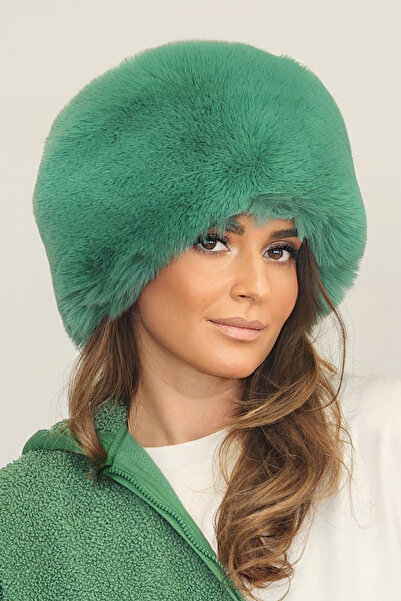 Mağazam Online Pălărie din blană artificială de pluș, pufosă, cu păr dens, pe...
