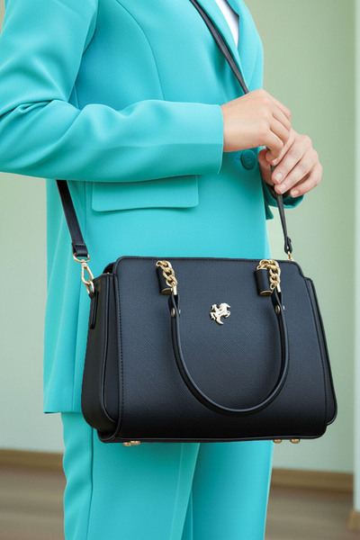 POLO CLUB Women's Polo 4 Compartment Chain Detailed Long Crossbody Strap & Handbag (24X19 cm)