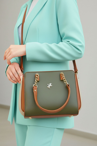 POLO CLUB Women's Polo 4 Compartment Chain Detailed Long Crossbody Strap & Handbag (24X19 cm)