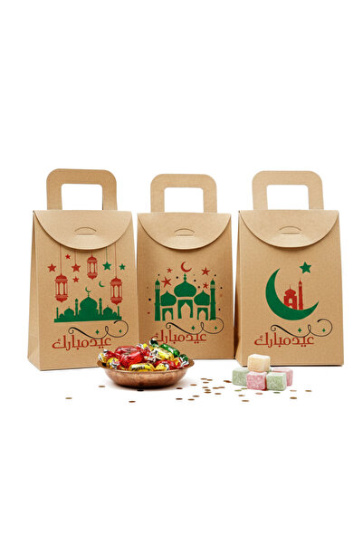 repro design 3 komada 10x15cm Eid Mubarak Štampano kraft prazna maramica, pok...
