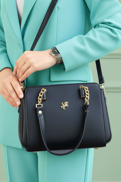 POLO CLUB Women's Polo 4 Compartment Chain Detailed Long Crossbody Strap & Handbag (24X19 cm)