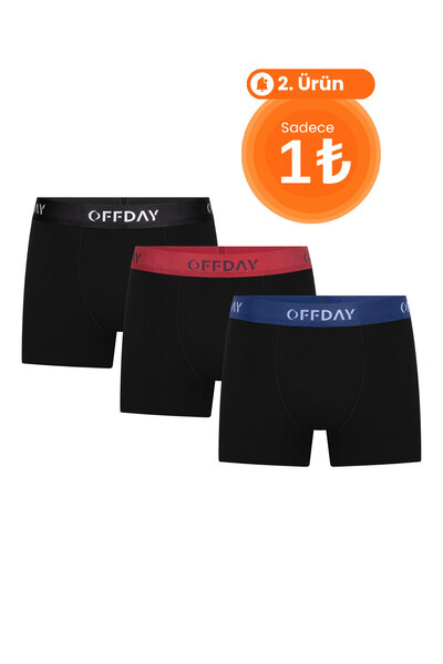 offday Airfit Erkek Spor Boxer 3’lü Siyah Karışık – Micro Modal, Terletmez, E...