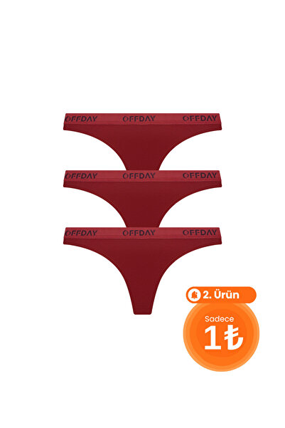 offday Essential Kadın Tanga 3'lü – Modal Pamuk, Doğal Yapı, Esnek Ve Terletmez, Kutulu