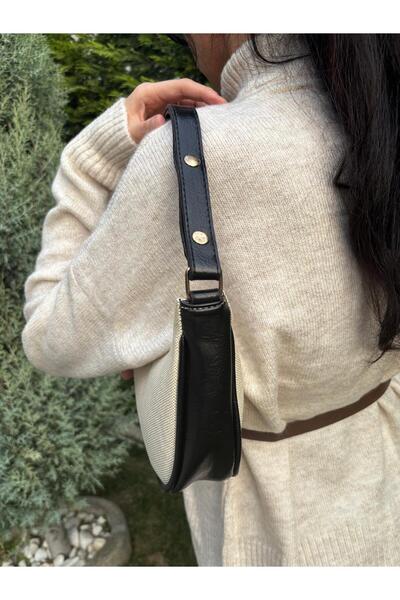 lalettobags Kadın Papatya Model Deri Detaylı Baget Çanta