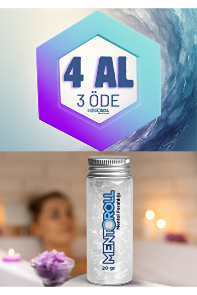 Mentoroll Saf Kristal Mentol - Crystal Menthol (BUHAR BANYOSU,SAUNA,HAMAM) 20gr