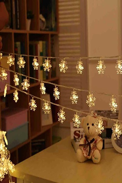 Winnie Baby Kar Tanesi Desenli Şerit Led Pilli Dekoratif Led 5 Metre Günışığı Yılbaşı New Year
