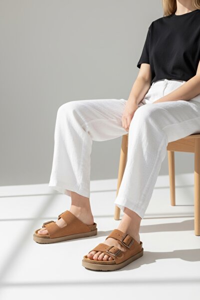 Land of Cork Παντόφλες από γνήσιο δέρμα με ανατομική φυσική σόλα από φελλό